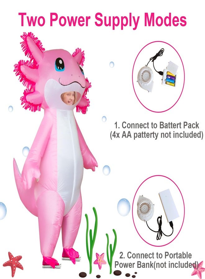 Stegosaurus Inflatable Axolotl Costume for Kids Halloween Kid Blow Up Costume Deluxe Pink Costumes for Girls Boys Cosplay Party - Image 5